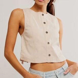 Free People Backless Sleeveless Cream Top - Large (New W/Tag)